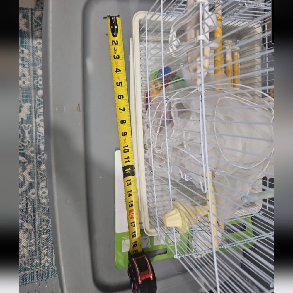 White Travel Bird Cage with Accessories - Picture 3 of 5